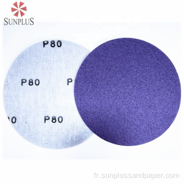 Abrasifs violets à alimentation directe 6 pouces papier de verre sec